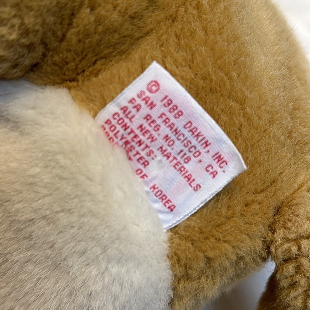 Vintage 1988 Dakin Tough Guy English Bulldog Plush Stuffed Animal - Picture 7 of 12